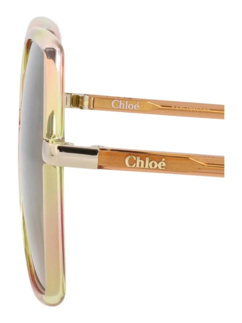 New Chloé Women's Sunglasses Square Rectangle Bio Injection Frame Havana Orange
